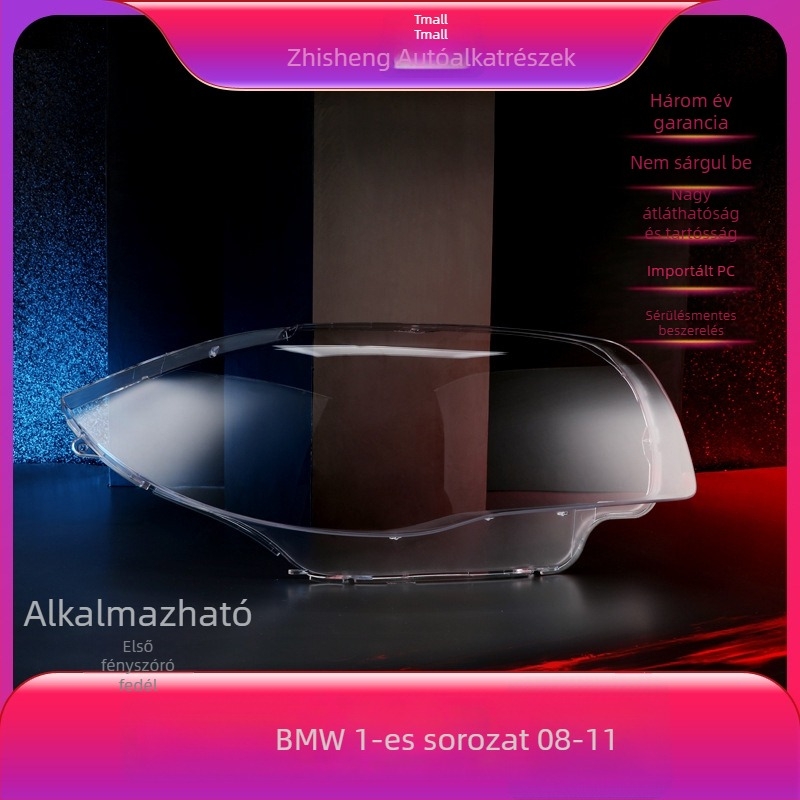 BMW 1-es sorozat E87 (2008–2011) első fényszóró burkolat – PC anyag, átlátszó