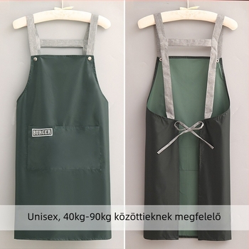 Koreai stílusú minimalist konyhai kötény vállpántokkal, vízálló, olaj- és foltálló, rövid nyári modell