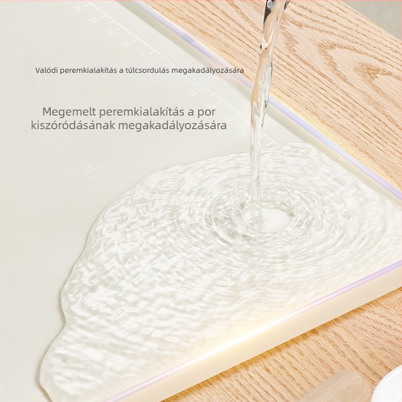 Élelmiszer-minőségű szilikon dagasztó matrac, extra nagy, vastagított, összecsukható, tapadásmentes és csúszásmentes, mérőjelzésekkel