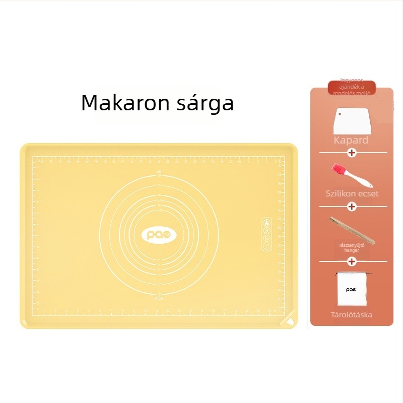 Élelmiszer-minőségű szilikon dagasztó matrac, extra nagy, vastagított, összecsukható, tapadásmentes és csúszásmentes, mérőjelzésekkel