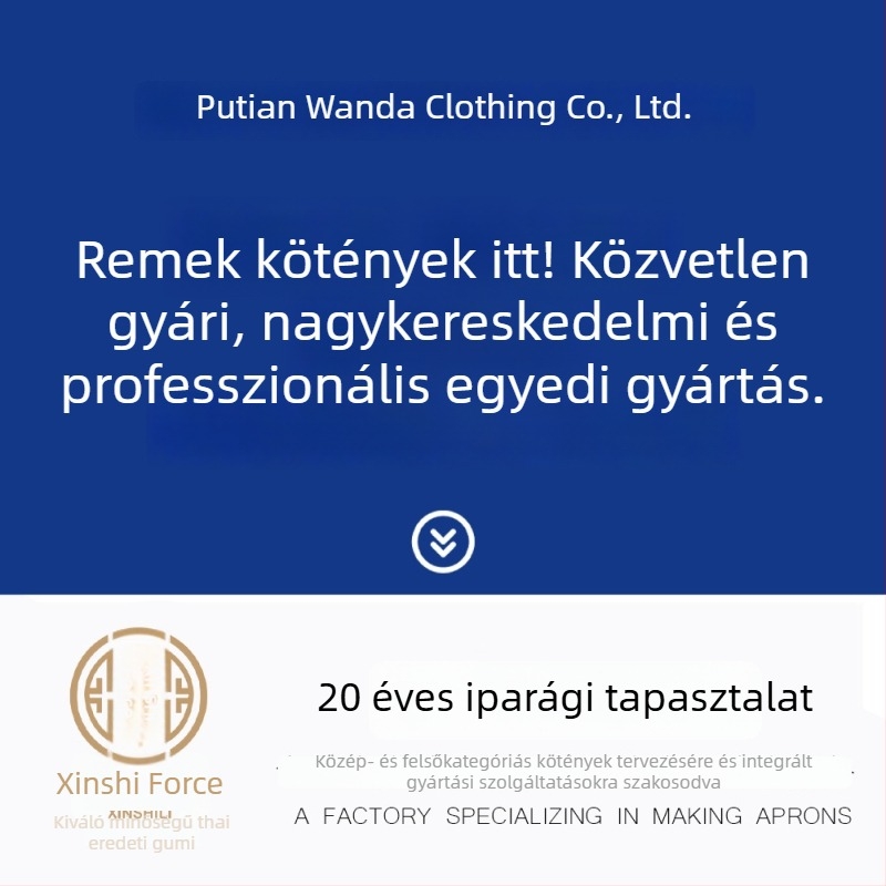 Mellény-stílusú ujjatlan kötény, uniszex a konyha és a catering számára, vízálló és foltálló