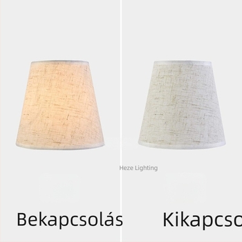 Textil lámpabura falikar és csillárhoz, len színű, clip-bubble stílus