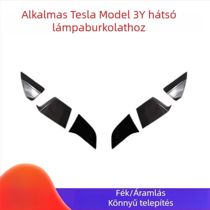 Tesla Model 3/Y hátsó lámpa burkolat LED-modifikációval, füstös védőburkolat