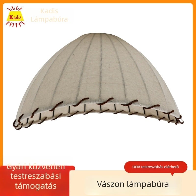 Linnen vászon lámpabura függőlámpákhoz, asztali- és állólámpákhoz; kör alakú falikar árnyékoló