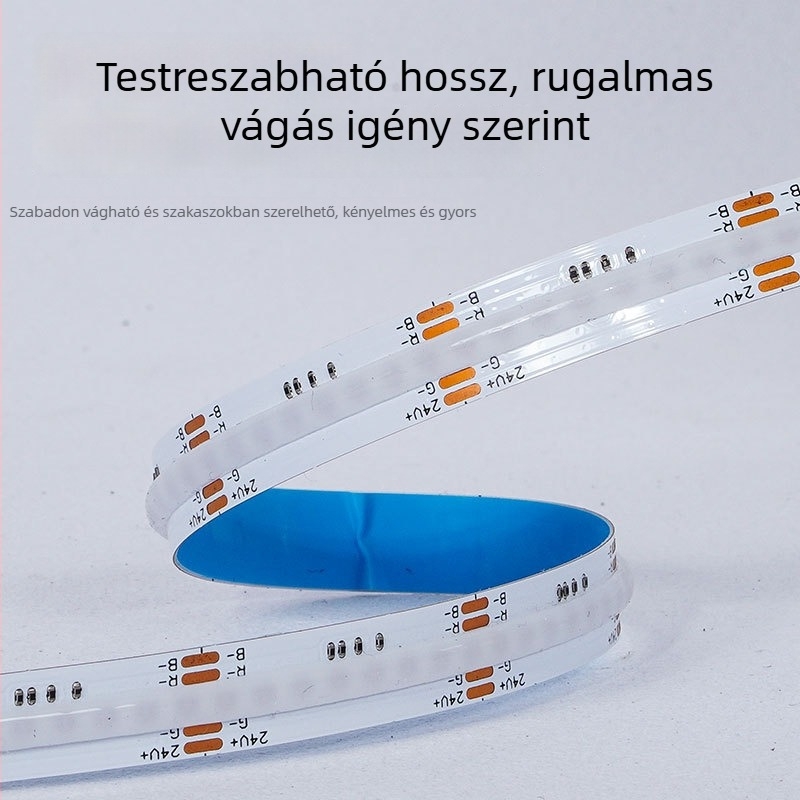 COB RGB LED-szalag – alacsony feszültségű, többszínű váltás, egyenletes megvilágítás atmoszférikus dekorációhoz és színpadi megvilágításhoz, nagy fényerő
