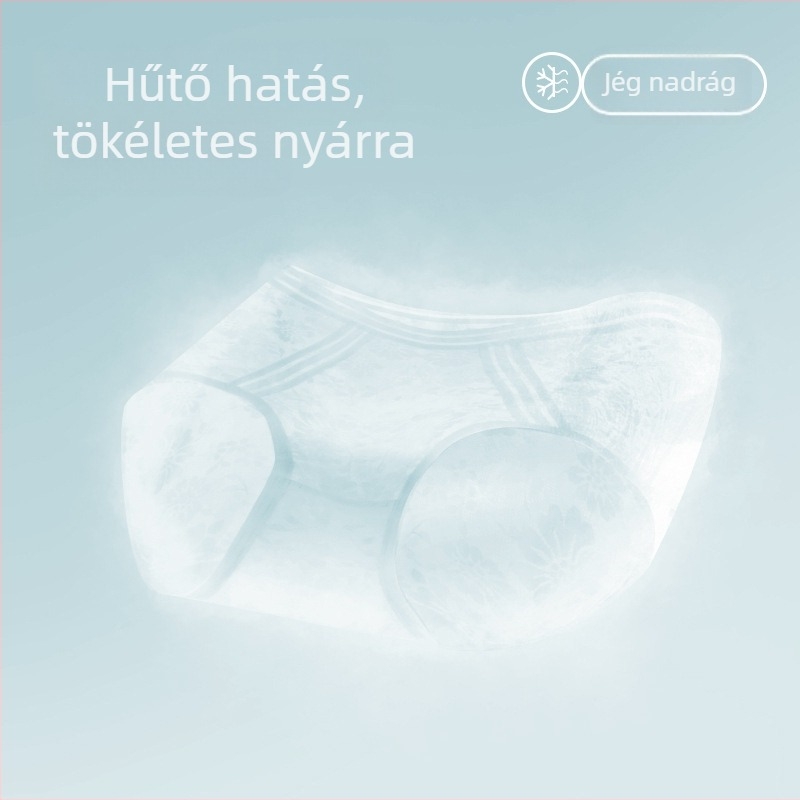 Csipkés női alsó középmagas derekú Ice Silk anyagból, 10A antibakteriális, lélegző