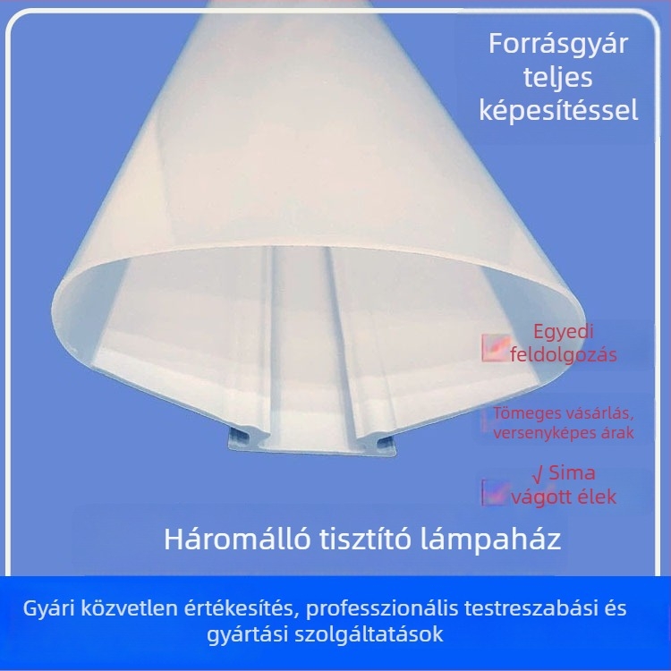 Két tónusú kültéri vízálló lámpabúra alagutakhoz, teljesen műanyag integrált lámpatest, extrudált két színű kivitel, háromvédelmi tulajdonságok
