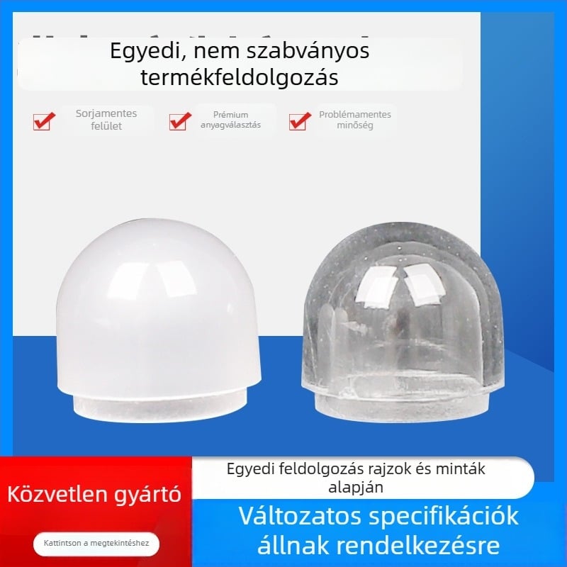 Energiatakarékos ovális LED lámpabúra és izzókupak, műanyag PC, félköríves, átlátszó tejfehér