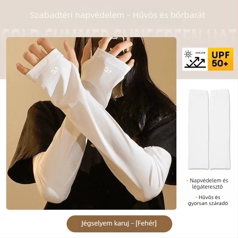 Női jég-selyem karpántok a nap elleni védelemért, nyári, légáteresztő kerékpáros karvédő, laza szabás, UV védelem