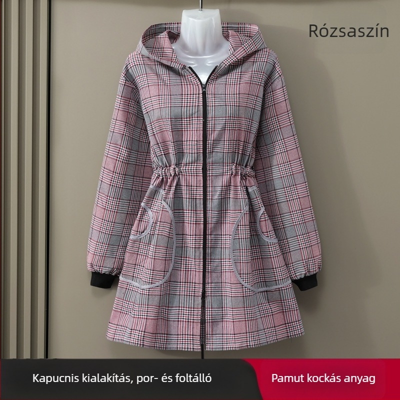 Pamut konyhai kötény hosszú ujjú, cipzárral, otthoni használatra, szennyeződésálló, modern stílus