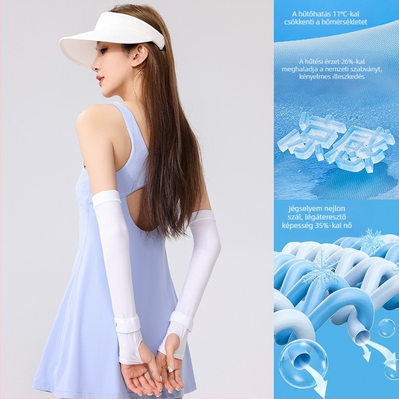 IDN Új, hosszított Ice Silk UPF50 UV védelem kerékpározáshoz, nyárra
