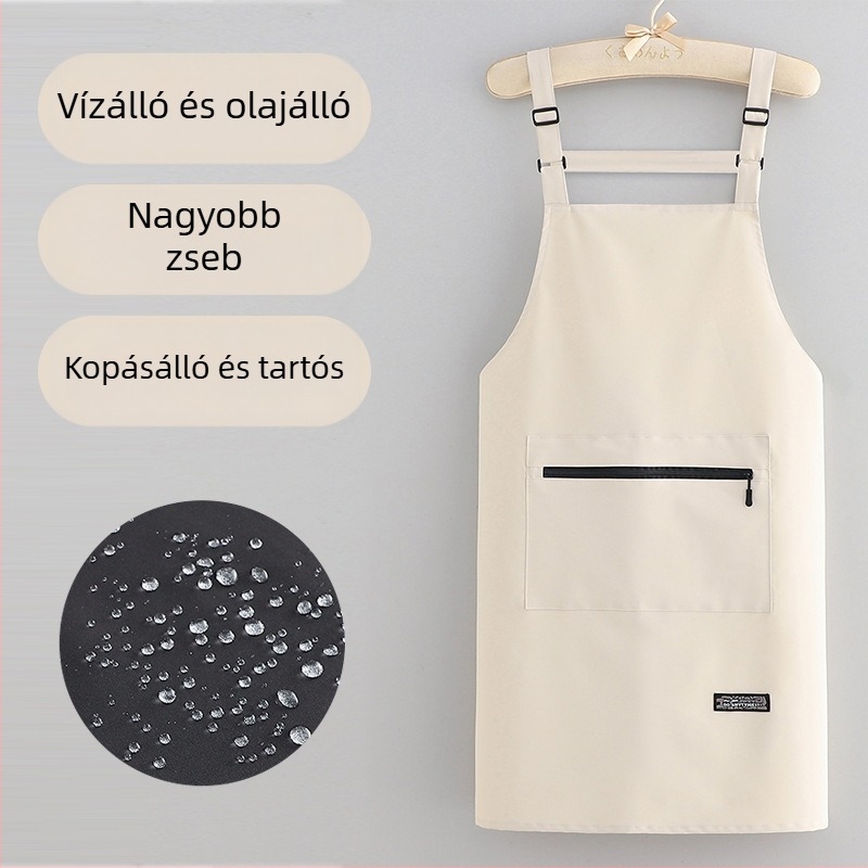 Egyszínű, vízálló és olajálló kötény otthoni konyhák és catering számára, uniszex, testreszabott logónyomtatással