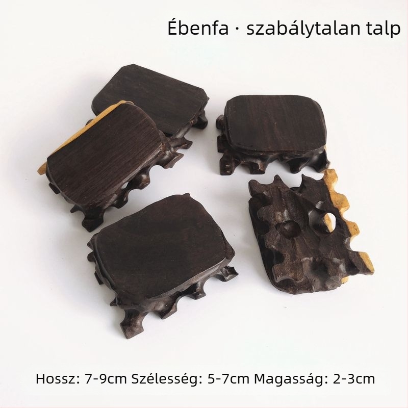 Tömörfa gyökérfaragásos alátét teáskanna és teáscsésze számára; kis talapzat ritka kövek, jáde, gyűrűk és pecsétek számára