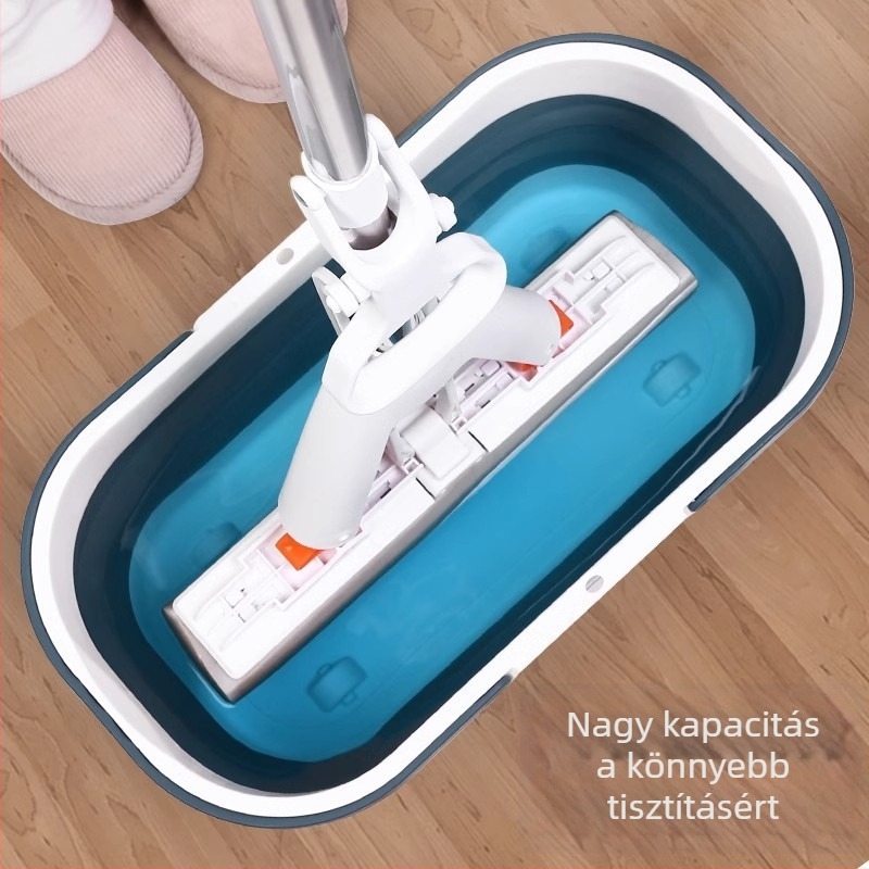 Háztartási műanyag összecsukható mop vödör, téglalap alakú, nagy kapacitású, tartós és hordozható