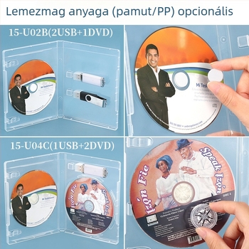 USB pendrive csomagoló doboz, átlátszó PP műanyag doboz fedéllel, USB tároló doboz könyvklipszel