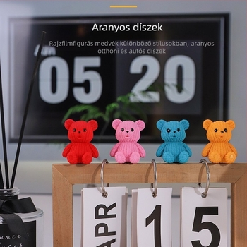Mini karikatúra medve mikro tájkép dekorációk Panda torta motívumokkal, autó dísz, homokozó tál, virág, akvárium tájkép és kulcstartó