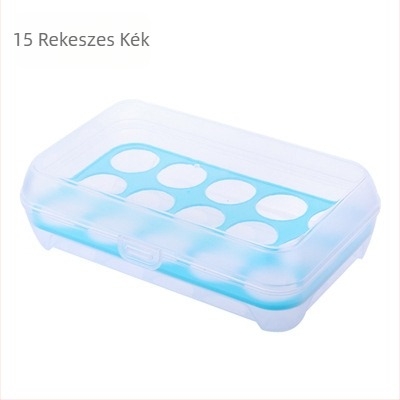 15 rekeszes tojás tároló doboz konyhához és hűtőhöz, hordozható műanyag tojás tálca – piknikhez