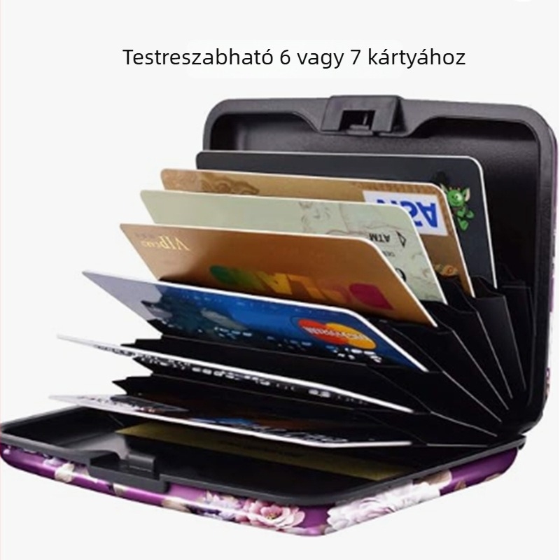 Alumínium ötvözetű hitelkártyatartó, névjegykártyatartó, csíkos kártyatartó, személyazonosító kártyatartó