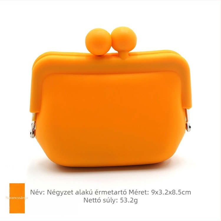 Szilikon csatos aprótárca, mini ékszer-tároló, állatmintás, puha felületű, mesés dizájnnal fülhallgató-táska