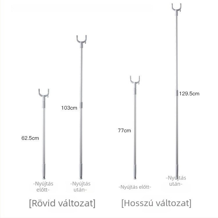 Teleszkópos ruhaszárító rúd balkónra villás fejjel