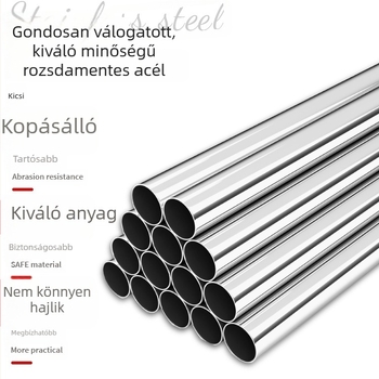 Rozsdamentes acél ruhaszárító állvány kettős rúddal, állítható, padlón álló