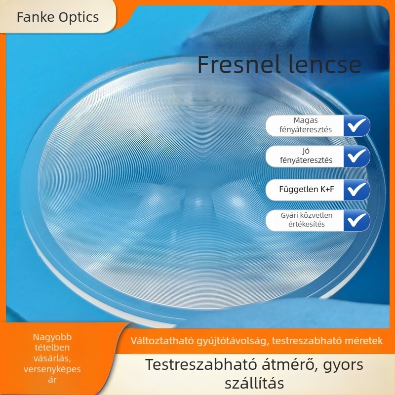 Projektor Fresnel lencse, 33 mm-es fókusztávolság, akril anyag