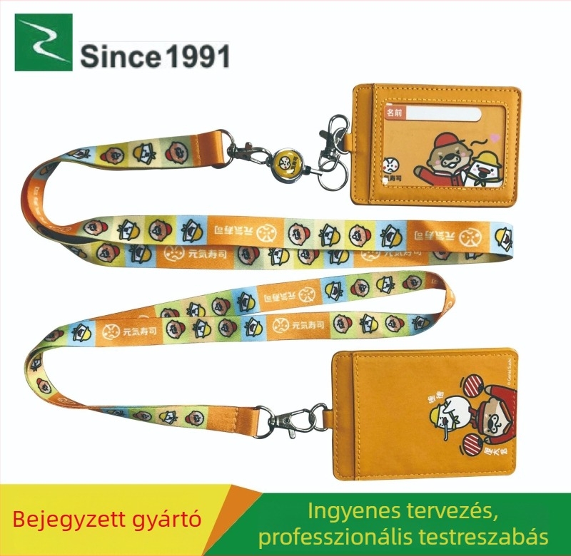 PU bőrtok több rekesszel, diák- és alkalmazotti igazolványokhoz, nyakpánttal