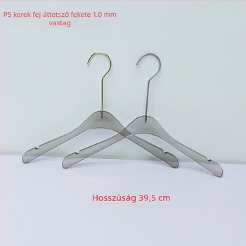 Akril csúszásmentes vállfa nőknek, kristálytiszta, átlátszó fekete színben, modern minimalist dizájn, otthoni használatra