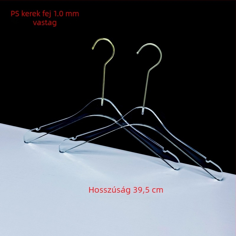 Akril csúszásmentes vállfa nőknek, kristálytiszta, átlátszó fekete színben, modern minimalist dizájn, otthoni használatra