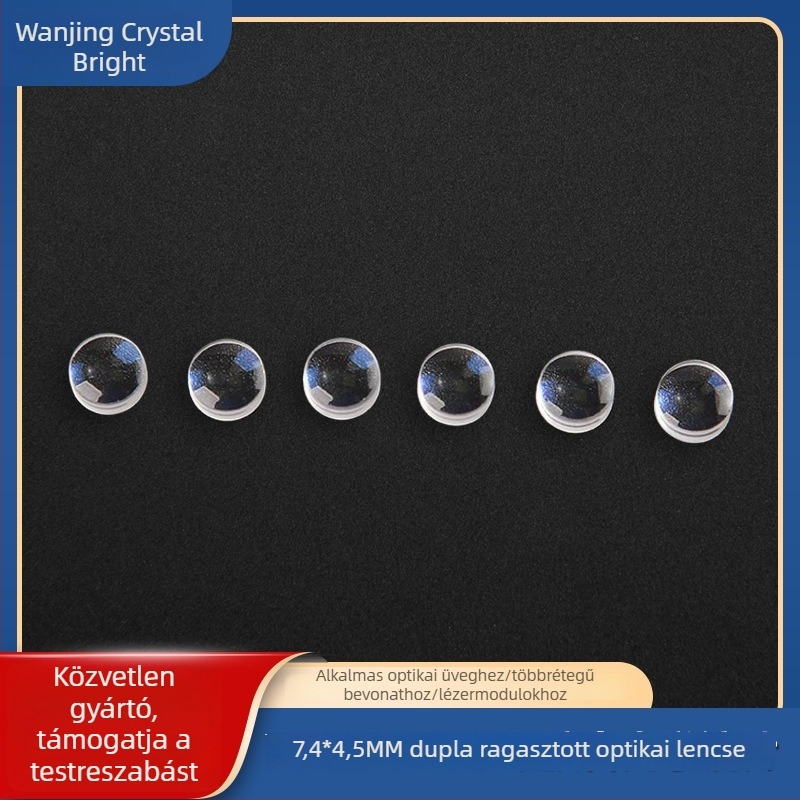 Lézer vetítő lencse, 7,4 × 4,5 mm, dupla cementált modul lencse, K9 optikai üveg, kvarc üveg, nagyító
