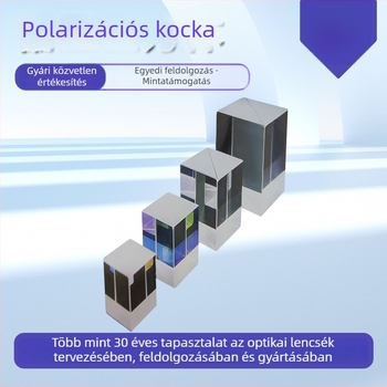 Optikai polárizációs kocka a fény polárizációjának korrekciójához, téglalap alakú prizma középiskolai fizikai kísérletekhez