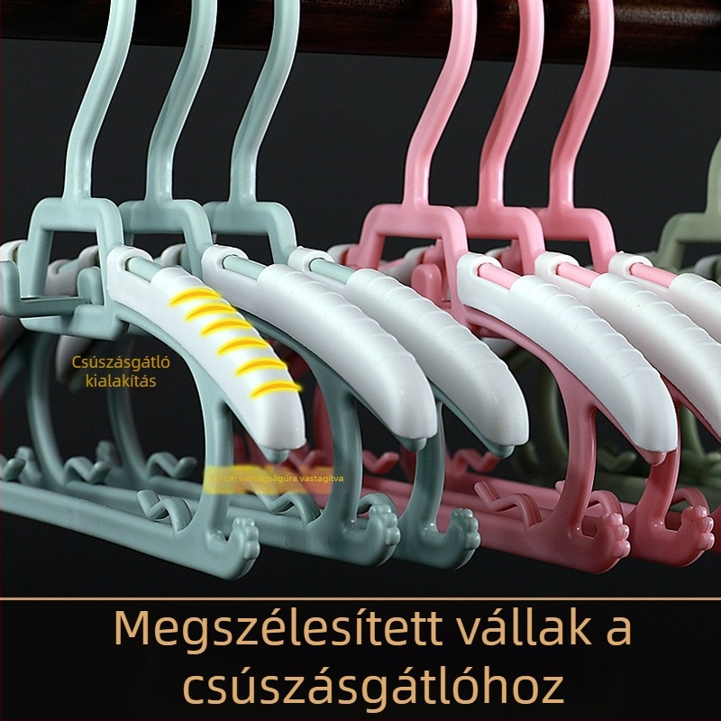Gyerekeknek szánt csúszásmentes ruhafogas, nyom nélkül, többfunkciós otthoni ruhatartó