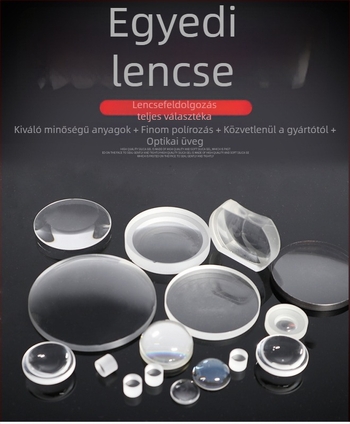 Optikai lencsék: sík-konvex és konkáv lencsék optikai üvegből teleszkópokhoz és nagyítókhoz