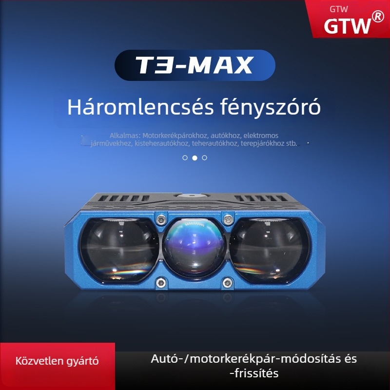 GM motorkerékpár LED lencsés ködlámpa, mini háromszemű spotlámpa, rácsos spotlámpa, magas és alacsony fény