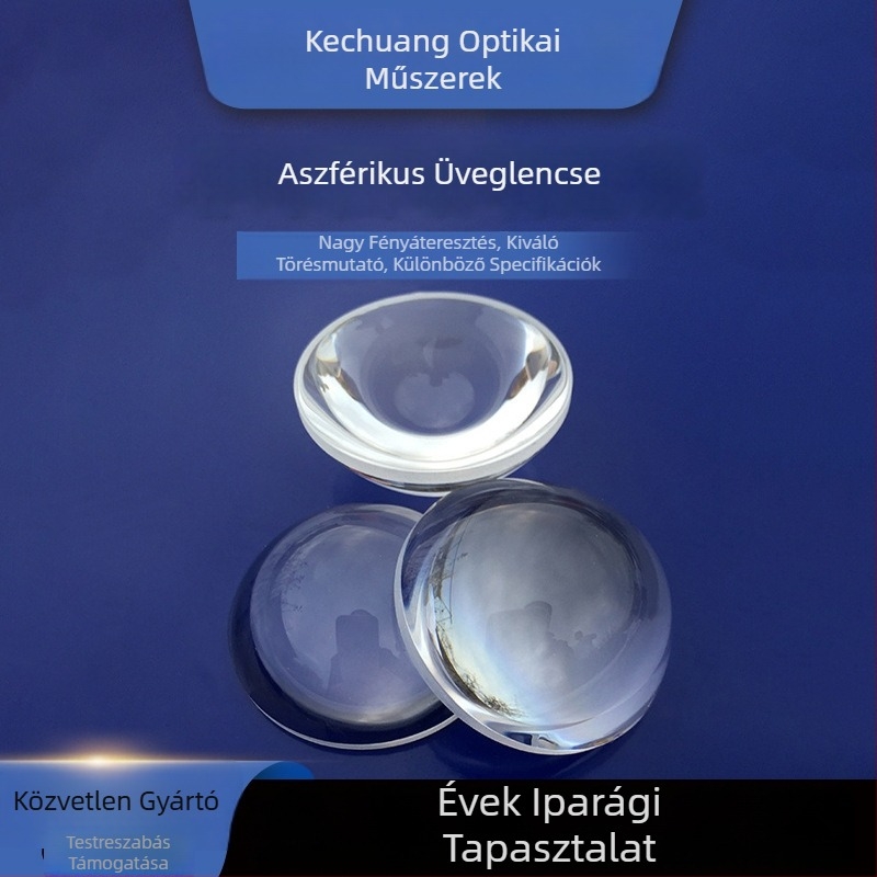 Aszférikus kondenzáló lencse Ø12,7 mm, F=8 mm, NA=0,78, bevonat nélküli, optikai lencse vetítéshez