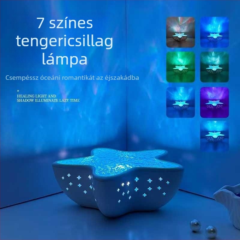 Tengeri csillag tündér vetítő lámpa hálószobába, álomszerű LED éjszakai fény, csillagos ég vetítés