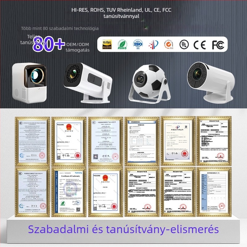 4K vezeték nélküli Android otthoni projektor, képernyő-tükrözéssel