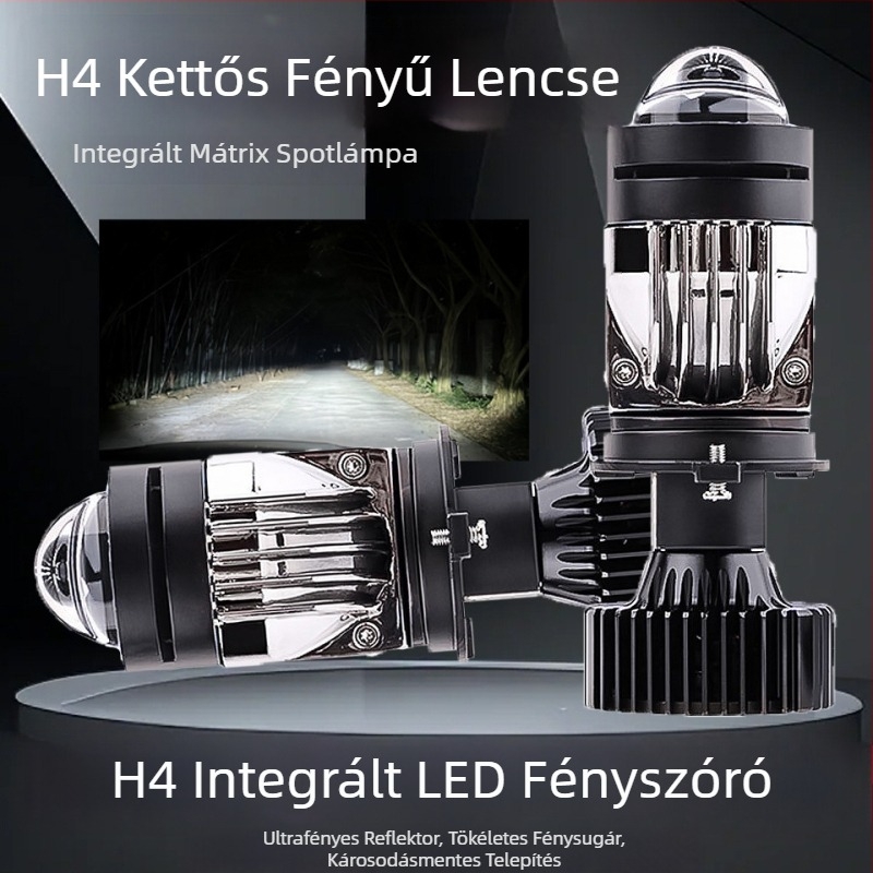 Y3 LED autófényszórók H4, Bi-Xenon lencsével, integrált magas és alacsony fény