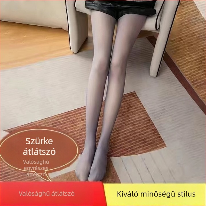 Fekete fleece-béléses harisnyanadrág őszi-téli szezonra, bőrhatású érzet, vastag és meleg