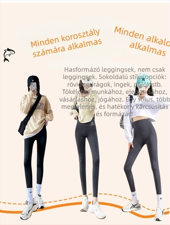Női 9/10 hosszúságú leggings, magas derékkal, hasformázás és fenékemelés, jóga és kerékpározás.