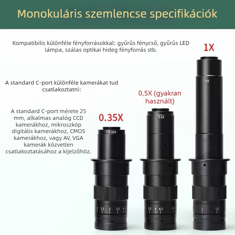 Sharp Vision RS-0745-1 Videomikroszkóp, monokuláris optikai digitális nagyító, folyamatos zoom 0,7x-4,5x, nagyítások 120x/180x/300x