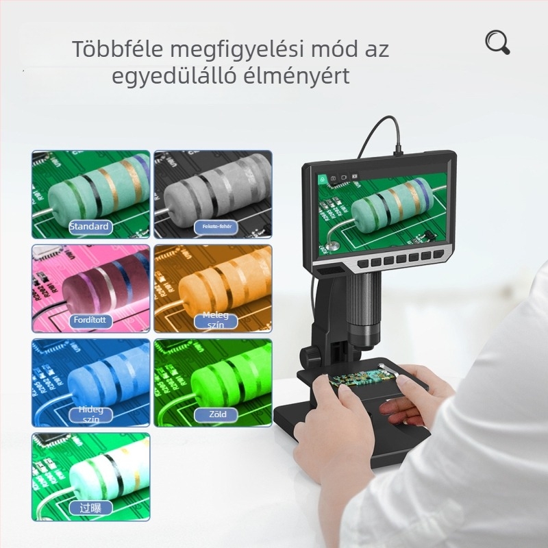 315 binokuláris elektronmikroszkóp, 7 hüvelykes LCD-kijelző, 2000x nagyítás, 12 MP, sejtek megfigyelésére