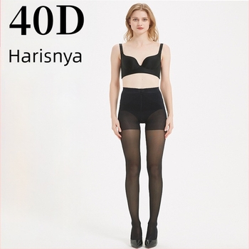 40D core-spun nylon harisnya, haskontrollal és faremeléssel, vékony, zárt lábfej, plusz méret