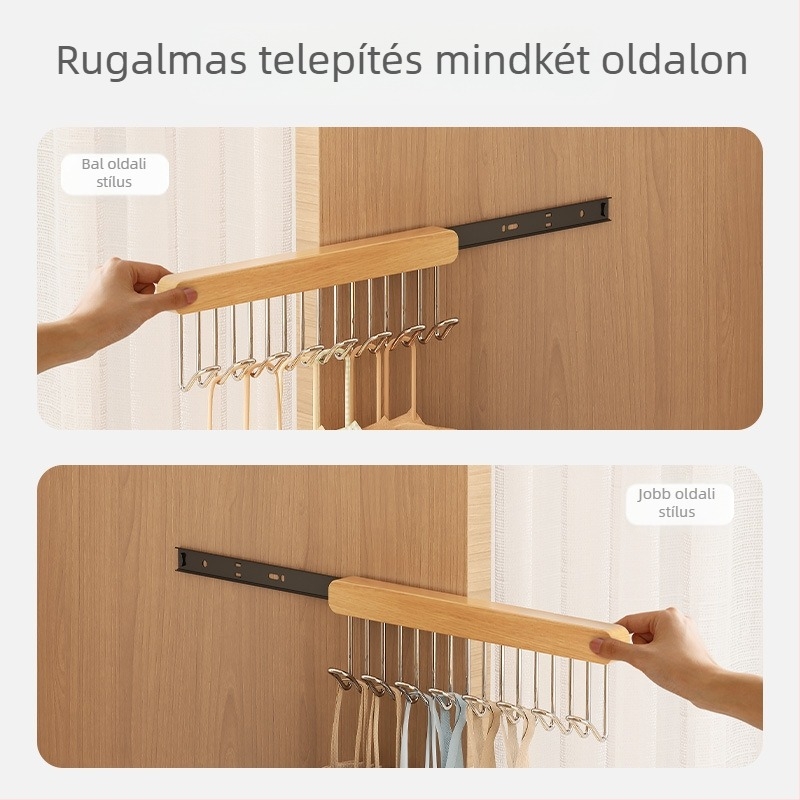 Otthoni használatra szolgáló fogas kihúzható gardróbbal, csúszásmentes, nyom nélkül, fehérneműk és topok számára, összecsukható és kihúzható tároló