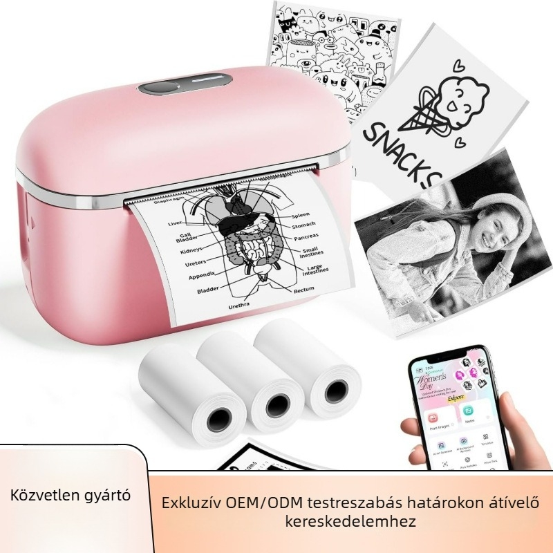 Phomemo T02E Ultra mini hőnyomtató – hordozható fotónyomtató, 48 mm