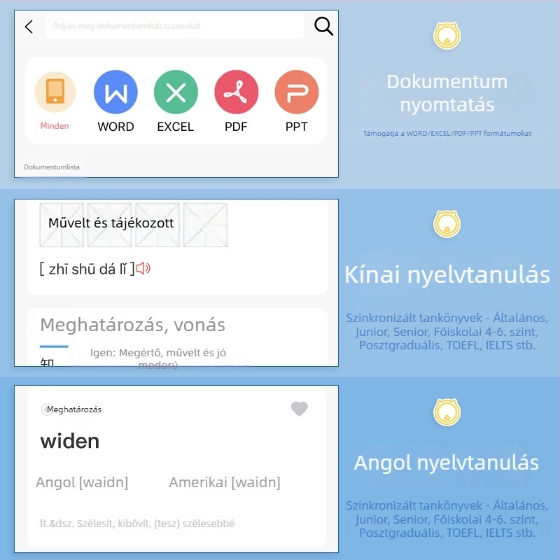 Bluetooth zsebtermikus nyomtató mobiltelefonokhoz, tintamentes nyomtatás, mini hőpapír 57×25 mm