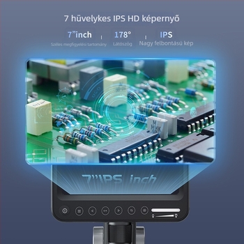 318A 7 hüvelykes IPS digitális mikroszkóp, 12 MP, akár 1600x nagyítás, elektronikai javításokra