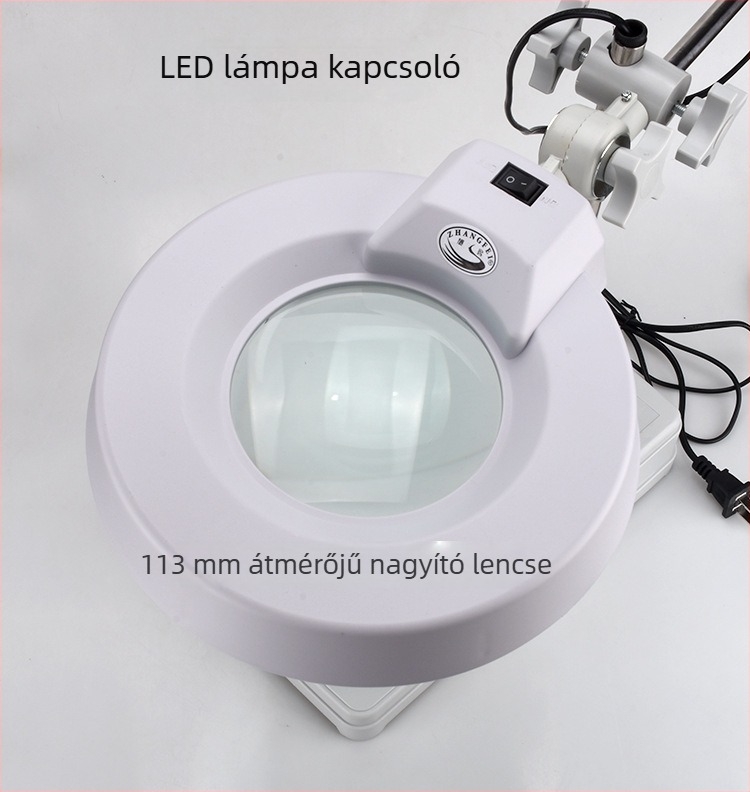 LED-es asztali nagyító LT-86B, állítható tartó, 10x/20x nagyítás
