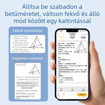 Átlátszó címkenyomtató diákoknak – mini hordozható termikus nyomtató a hibás kérdések és tudáspontok rendszerezésére