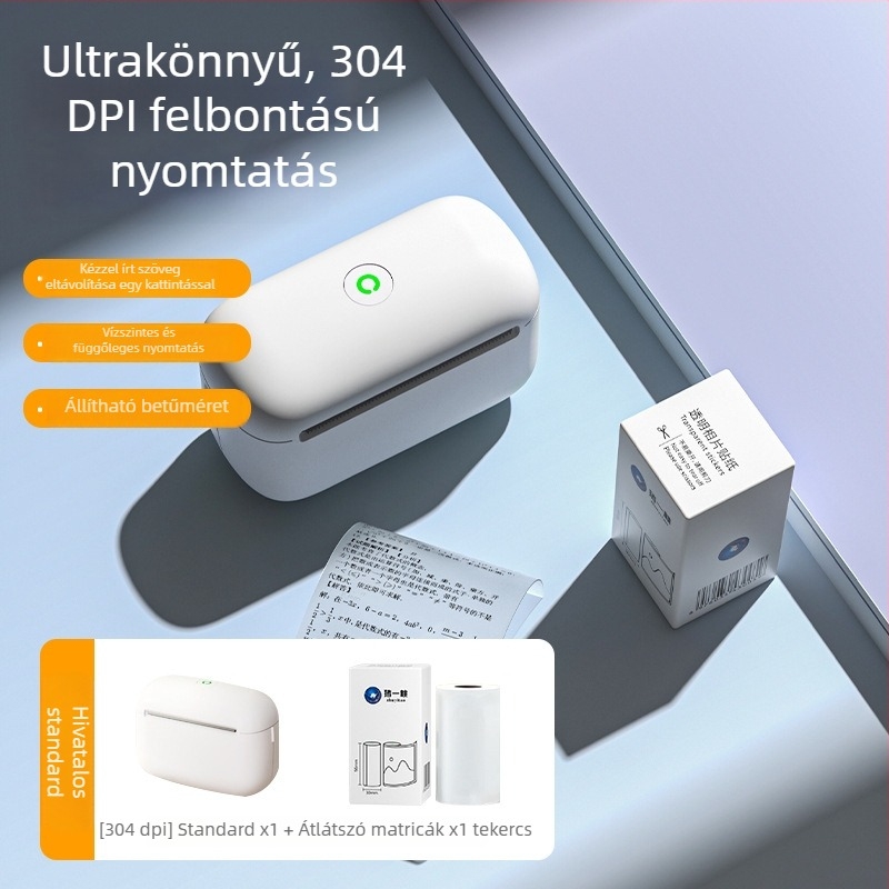 Átlátszó címkenyomtató diákoknak – mini hordozható termikus nyomtató a hibás kérdések és tudáspontok rendszerezésére